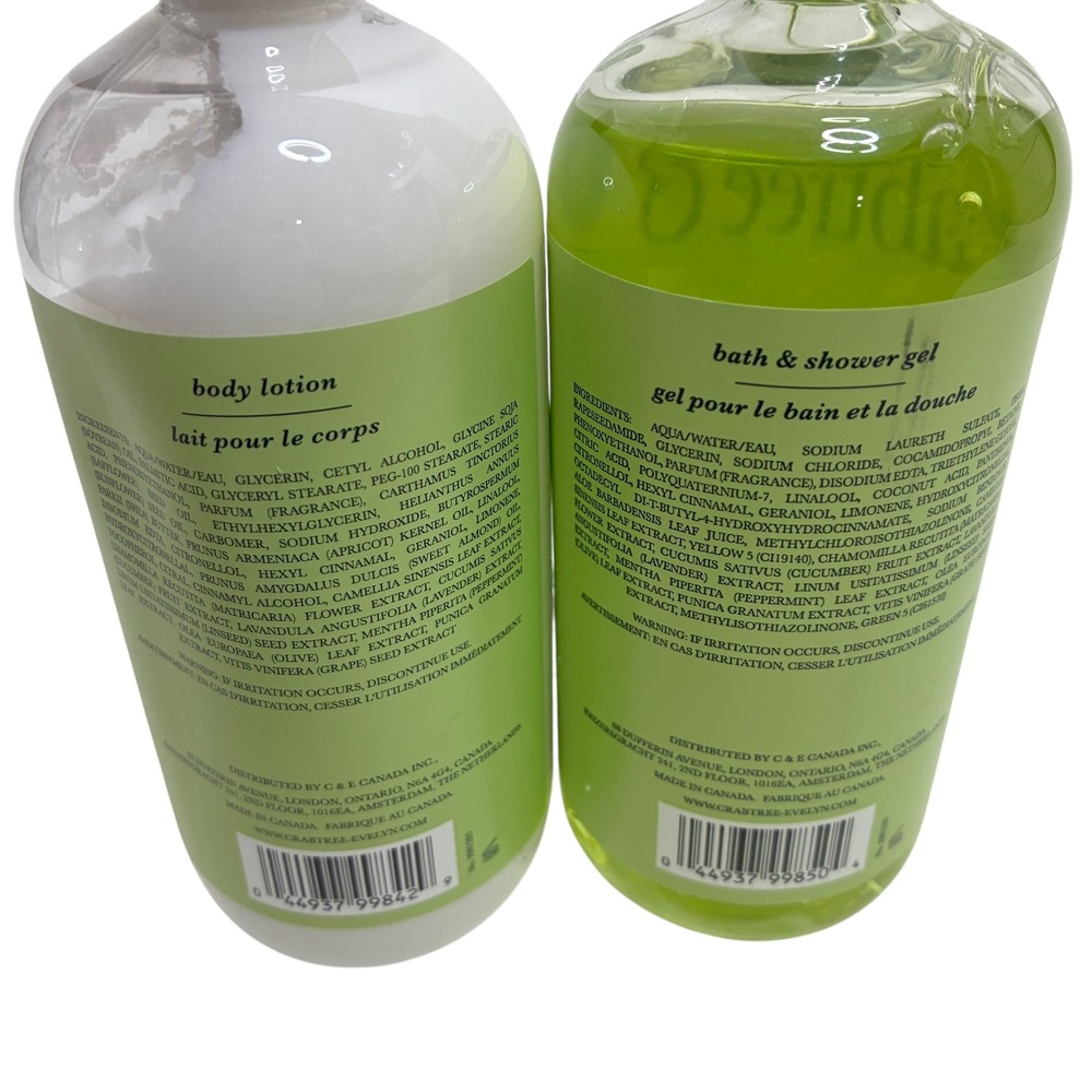 Crabtree &‎ Evelyn Lily Body Lotion & Bath Shower Gel Set 16.9oz Each Pump - Picture 4 of 4